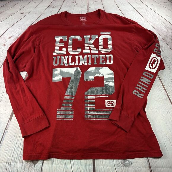 Ecko Unltd T-Shirt Men Logo Graphic Long sleeve XXL - Picture 1 of 10